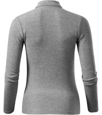 Damska koszulka polo Pique Polo LS Malfini dark gray highlights