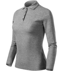 Damska koszulka polo Pique Polo LS Malfini dark gray highlights