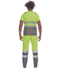 Męski t-shirt HI-VIS MONZON Cerva żółty/szary