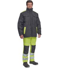 Męska kurtka zimowa MAX VIVO Cerva czarny/żółty