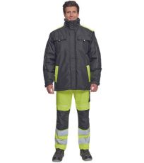 Męska kurtka zimowa MAX VIVO Cerva czarny/żółty