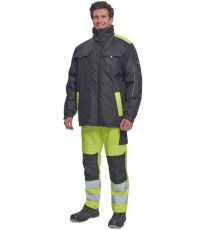 Męska kurtka zimowa MAX VIVO Cerva czarny/żółty