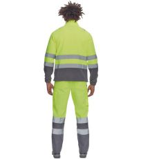 Męska polarowa kurtka HI-VIS SEVILLA Cerva żółty/szary