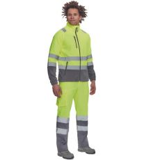 Męska polarowa kurtka HI-VIS SEVILLA Cerva żółty/szary