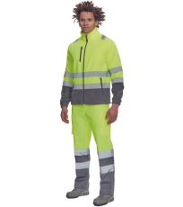 Męska polarowa kurtka HI-VIS SEVILLA Cerva żółty/szary