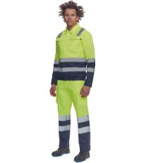 Męska robocza kurtka HI-VIS VALENCIA Cerva żółty/navy