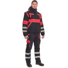 Męska zimowa kurtka robocza MAX WINTER RFLX Cerva czarny/czerwony