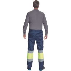 Męskie spodnie robocze BILBAO Cerva navy/żółty
