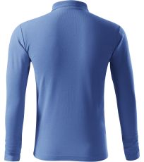 Męska koszulka polo Pique Polo LS Malfini cyjanowo niebieski