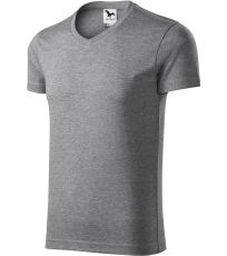Koszulka męska Slim fit V-NECK Malfini dark gray highlights